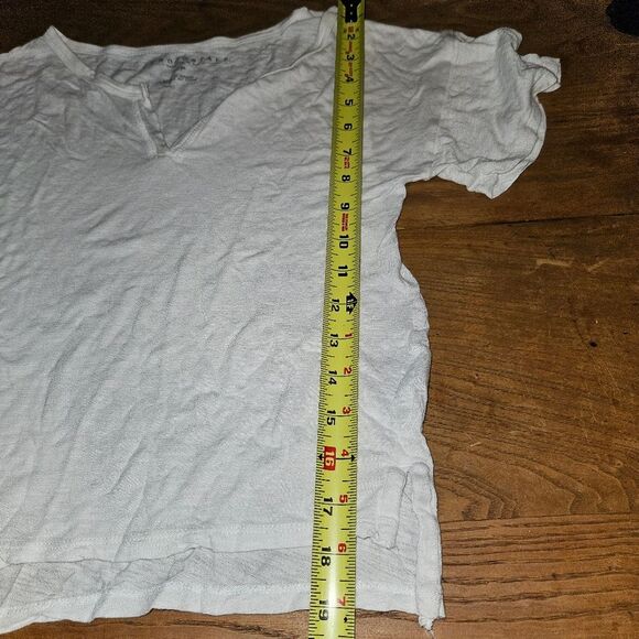 Aeropostale Women's Off-White Cream V-Neck Lightweight T-Shirt Size S Good cnd - Picture 6 of 7